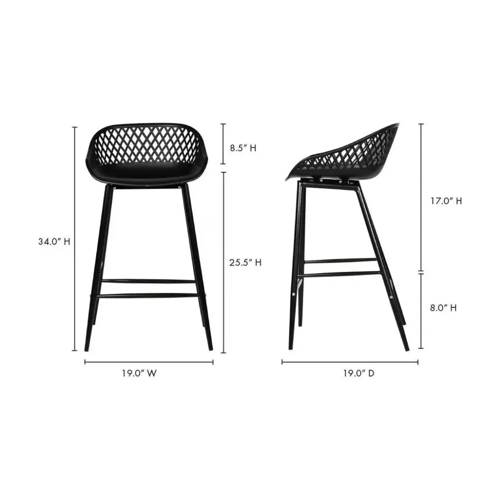 Piazza Black Outdoor Counter Stool -- view 5