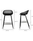 Piazza Black Outdoor Counter Stool -- view 5