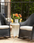 Loom Wicker High Back Porch Outdoor Rocker
