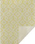 Offset Stripes Yellow Washable Indoor-Outdoor Rug