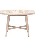 54" Teak Round Dining Table Outdoor Use Carmel Collection Outdoor Dining Tables LOOMLAN By Essentials For Living