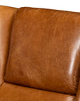 Elite Wing Wood and Leather Brown Lounge Arm Chair