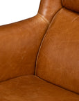 Elite Wing Wood and Leather Brown Lounge Arm Chair