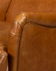 Elite Wing Wood and Leather Brown Lounge Arm Chair