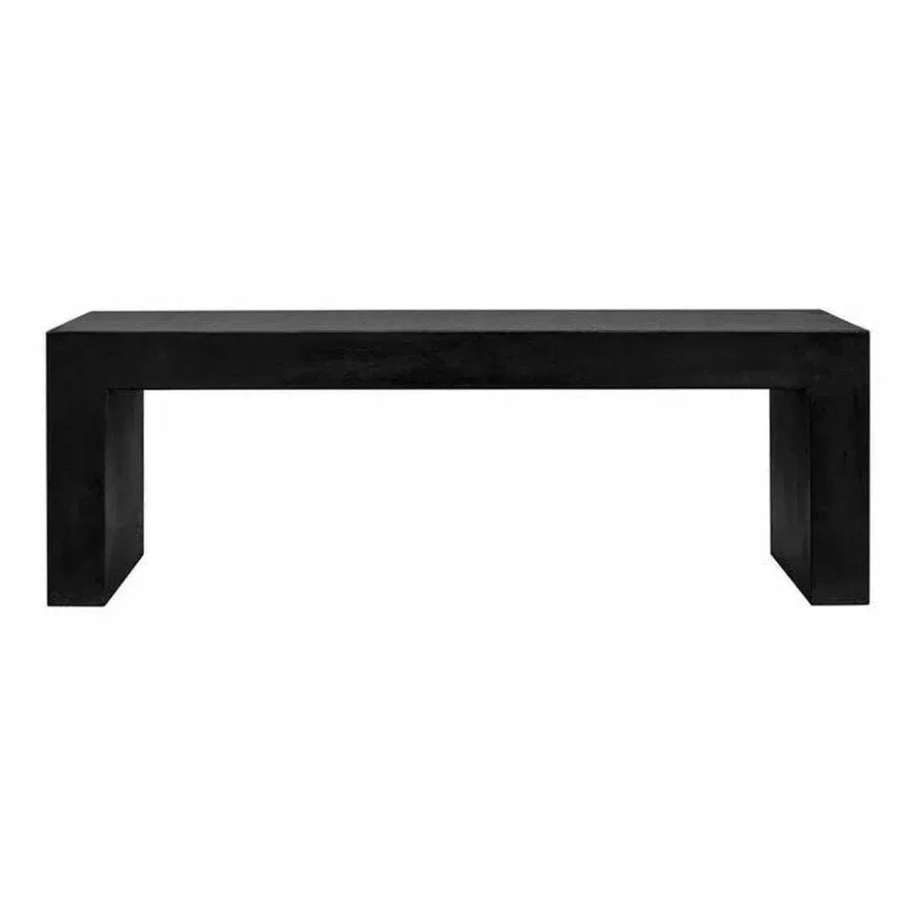 55 Inch Outdoor Bench Black Contemporary-Outdoor Benches-Moe's Home-LOOMLAN