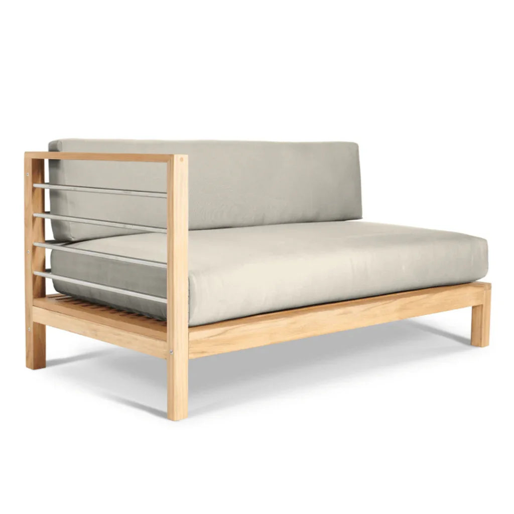 SoHo Teak Patio Sectional Sofa with Sunbrella Cushion