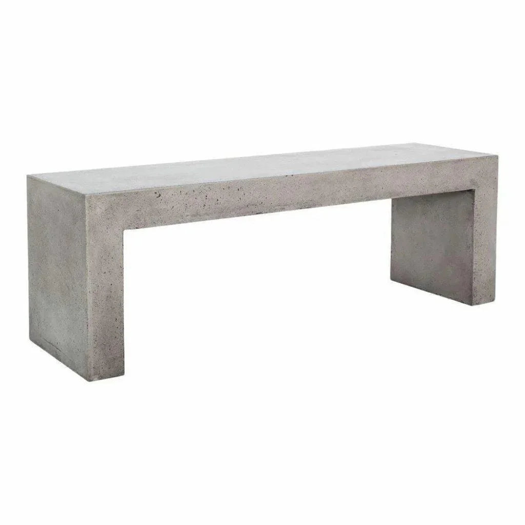55.25 Inch Outdoor Bench Grey Contemporary - LOOMLAN - Moe's Home - Outdoor Benches