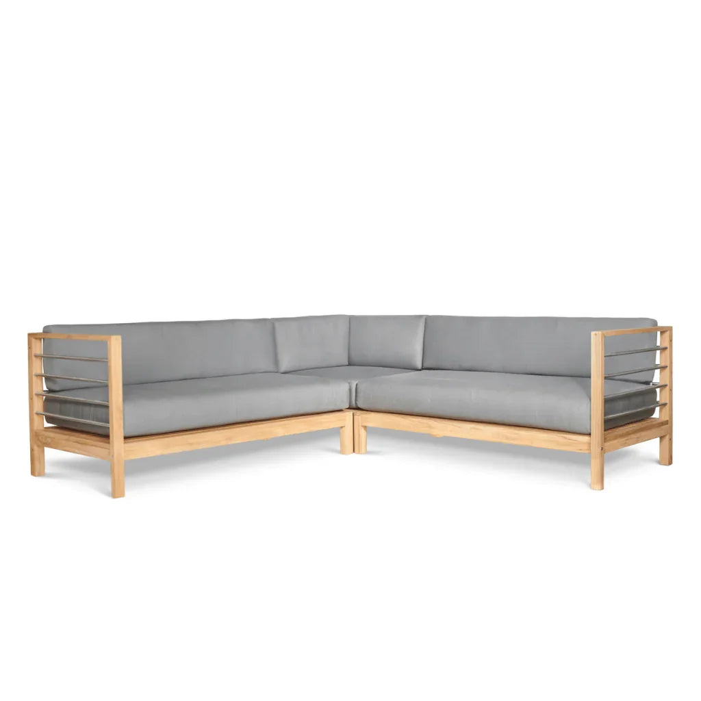SoHo Teak Patio Sectional Sofa with Sunbrella Cushion -- view 23