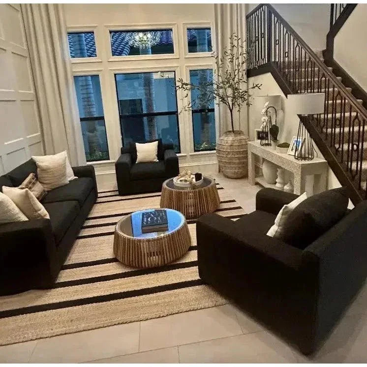 Alder Teak Round Coffee Table Indoor or Outdoor -- view 9