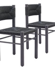 Iska Aluminum Black Armless Dining Chair (Set of 2)