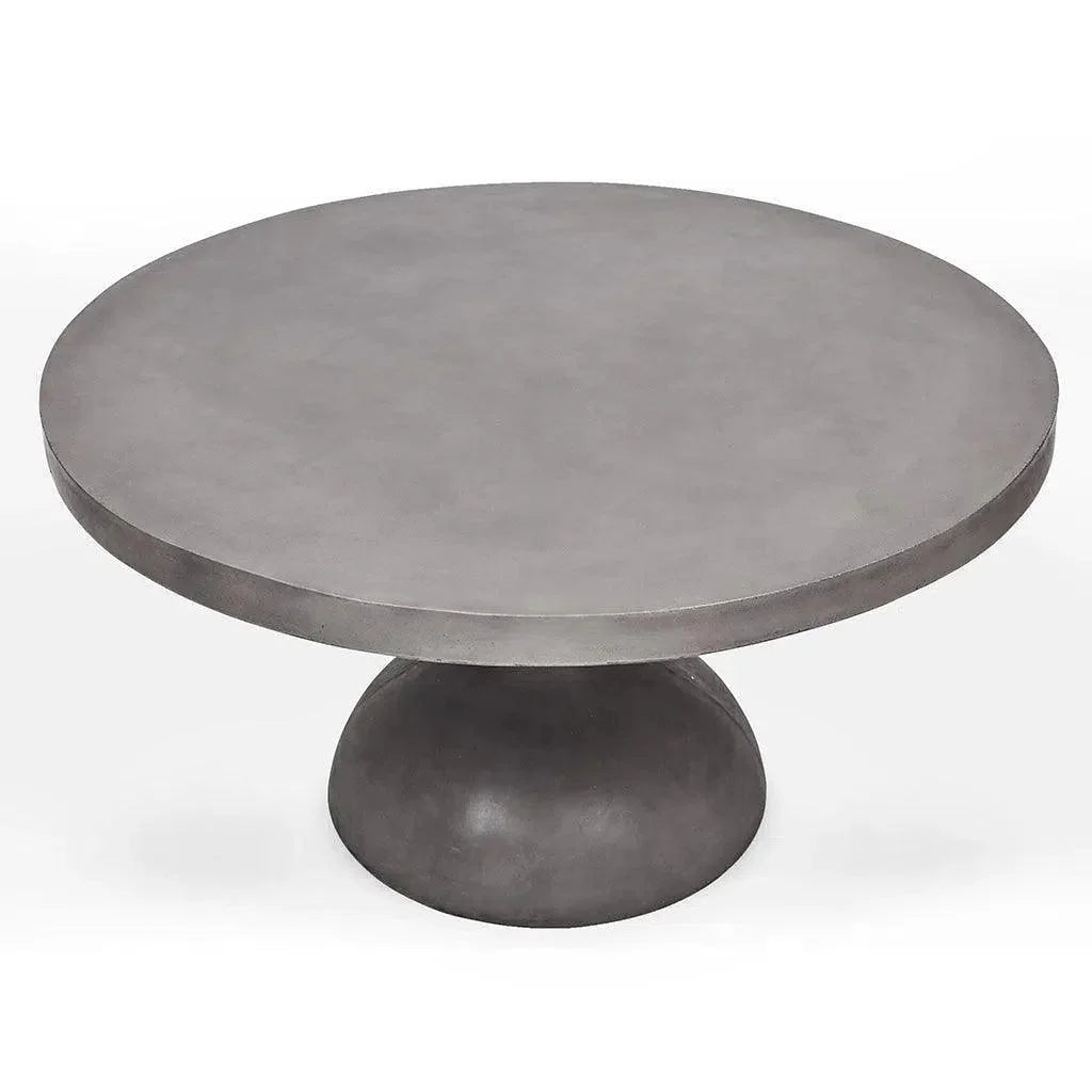 59" Spindle Reinforced Concrete Round Dining Table-Outdoor Dining Tables-Urbia-LOOMLAN