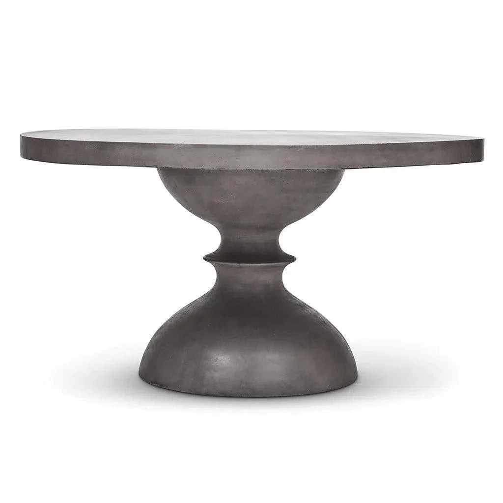 59" Spindle Reinforced Concrete Round Dining Table - LOOMLAN - Urbia - Outdoor Dining Tables