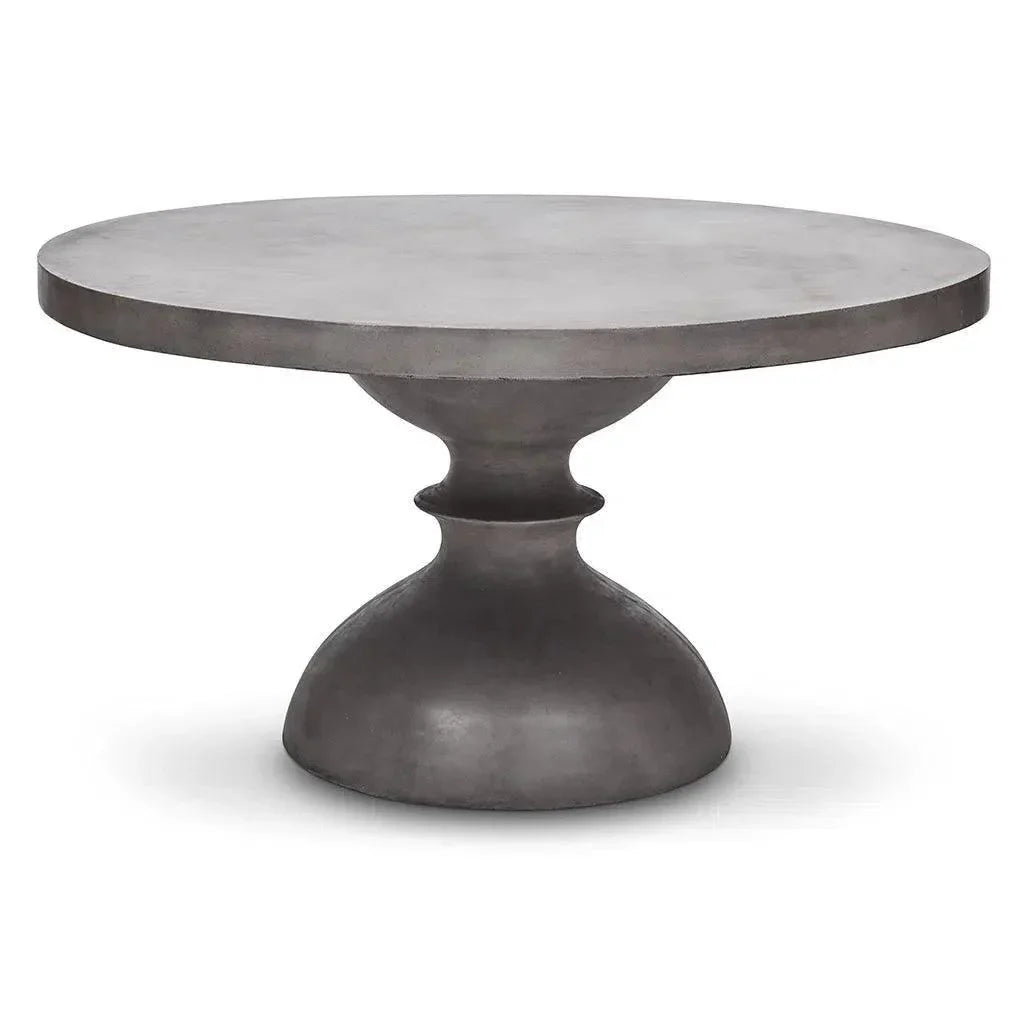 59" Spindle Reinforced Concrete Round Dining Table - LOOMLAN - Urbia - Outdoor Dining Tables