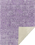 Parallel Bands Purple Washable Indoor-Outdoor Rug
