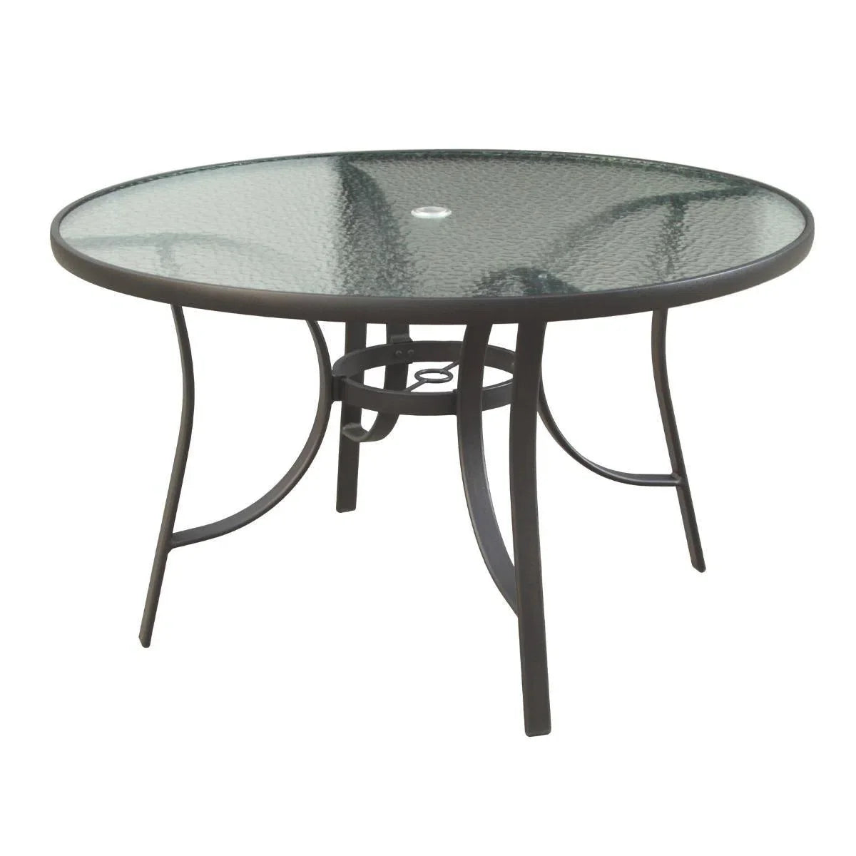 5PC Outdoor Round Glass Dining Table Set Stacking Chairs Outdoor Dining Sets LOOMLAN By LOOMLAN