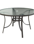 5PC Outdoor Round Glass Dining Table Set Stacking Chairs Outdoor Dining Sets LOOMLAN By LOOMLAN