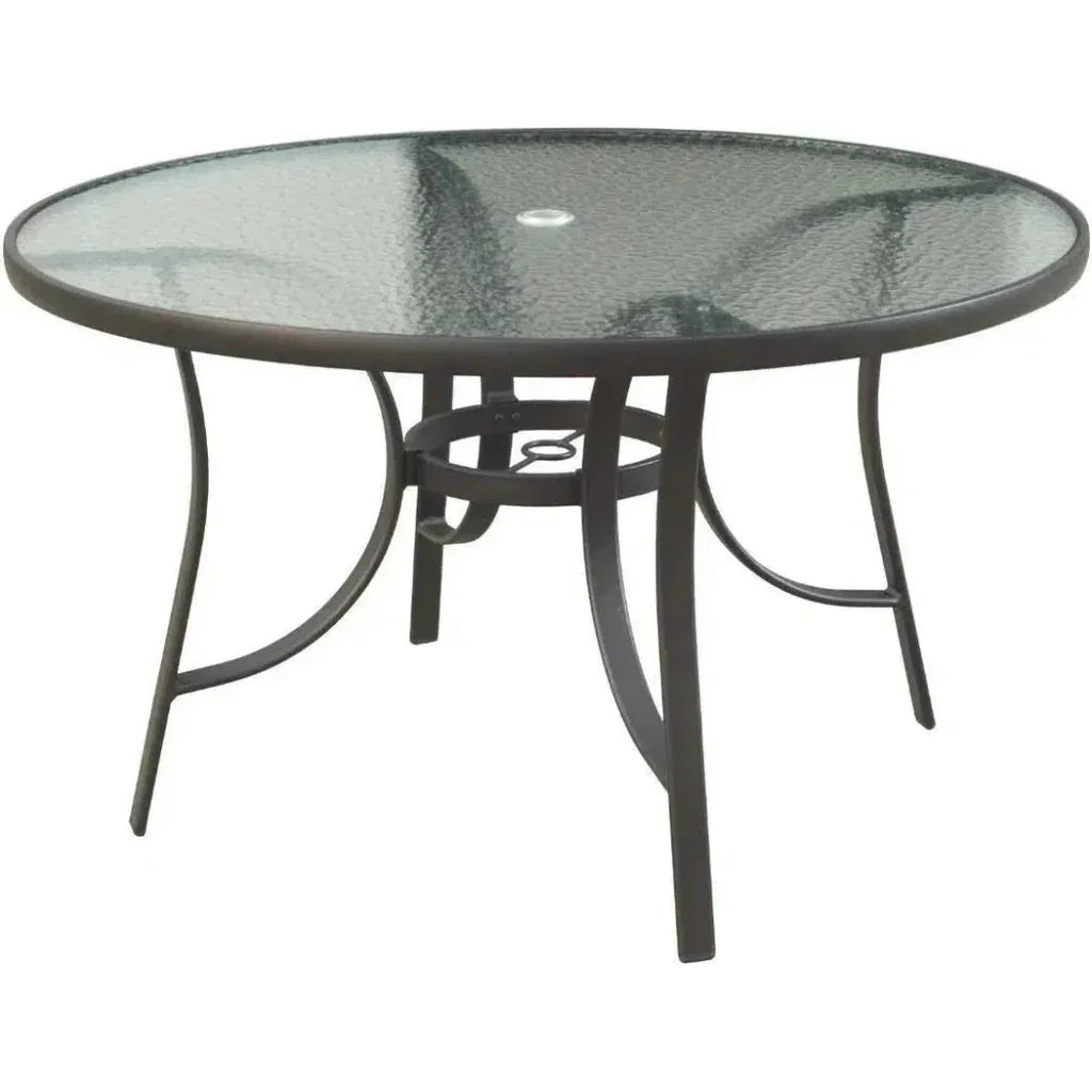 LOOMLAN 5PC Outdoor Round Dining Table Set Stacking Chairs