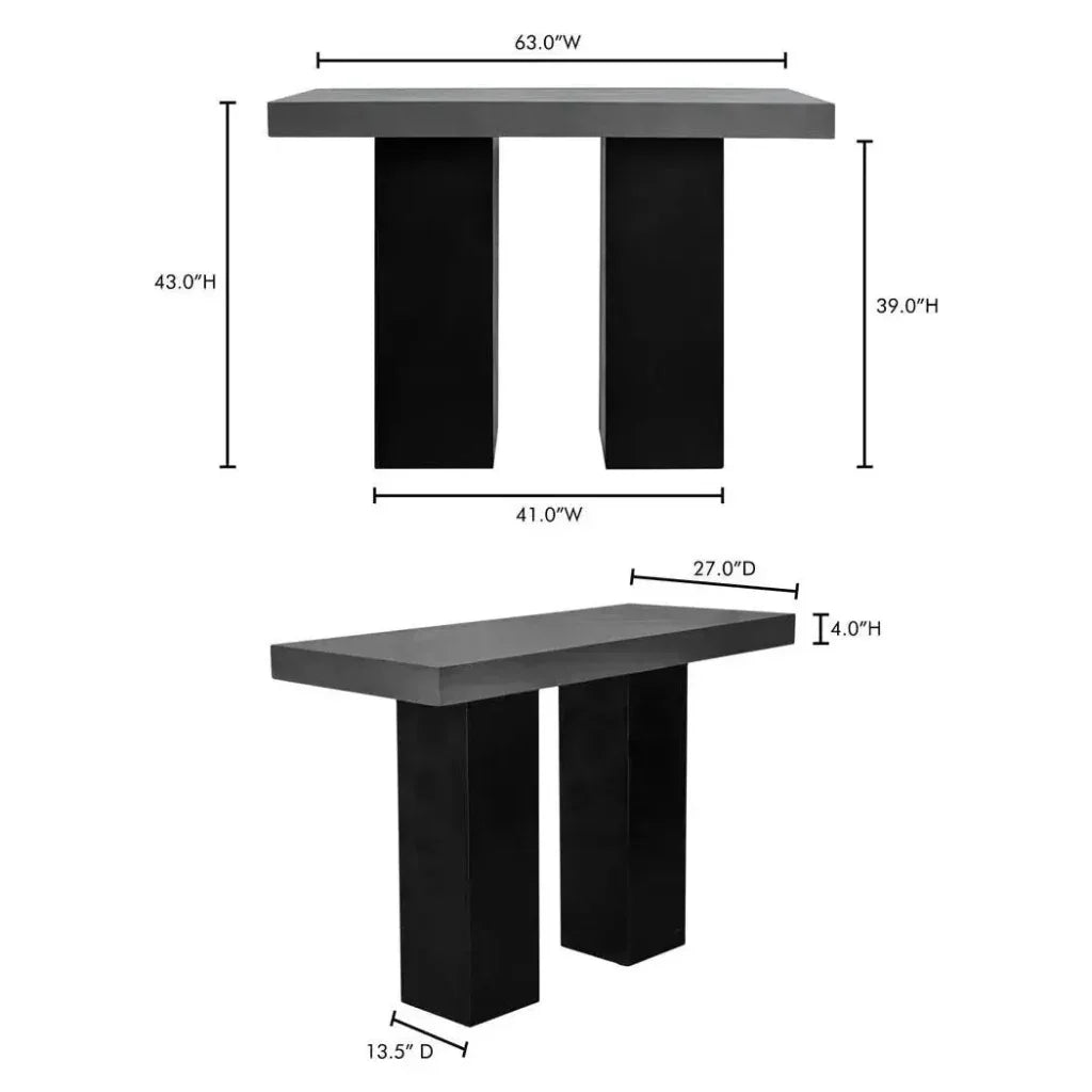 63 Inch Outdoor Bar Table Grey Contemporary-Outdoor Counter Tables-Moe&#39;s Home-LOOMLAN
