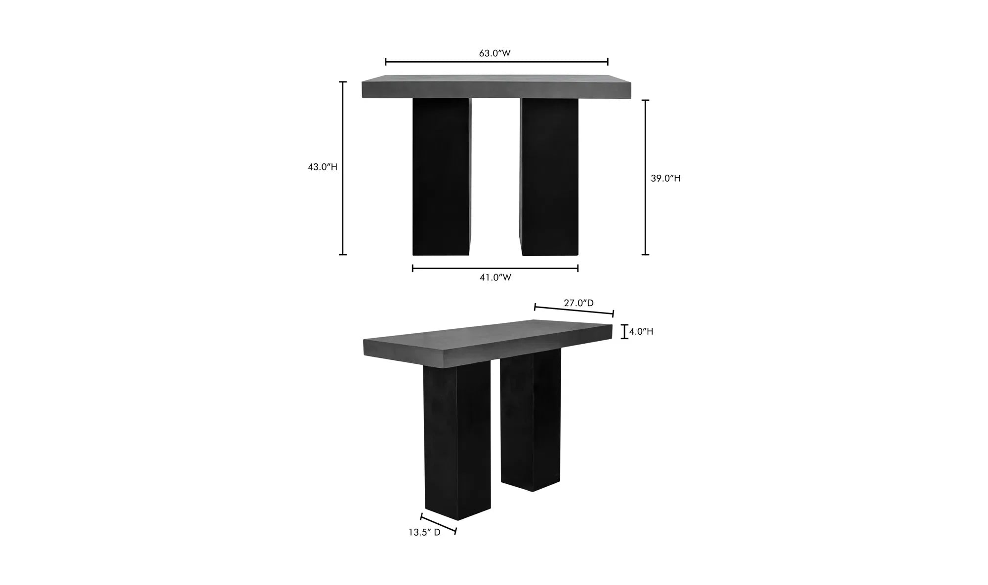 63 Inch Outdoor Bar Table Grey Contemporary-Outdoor Counter Tables-Moe&#39;s Home-LOOMLAN