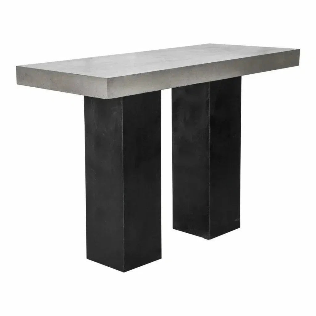 63 Inch Outdoor Bar Table Grey Contemporary-Outdoor Counter Tables-Moe's Home-LOOMLAN