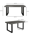 63 Inch Outdoor Dining Table Small Grey Contemporary-Outdoor Dining Tables-Moe's Home-LOOMLAN