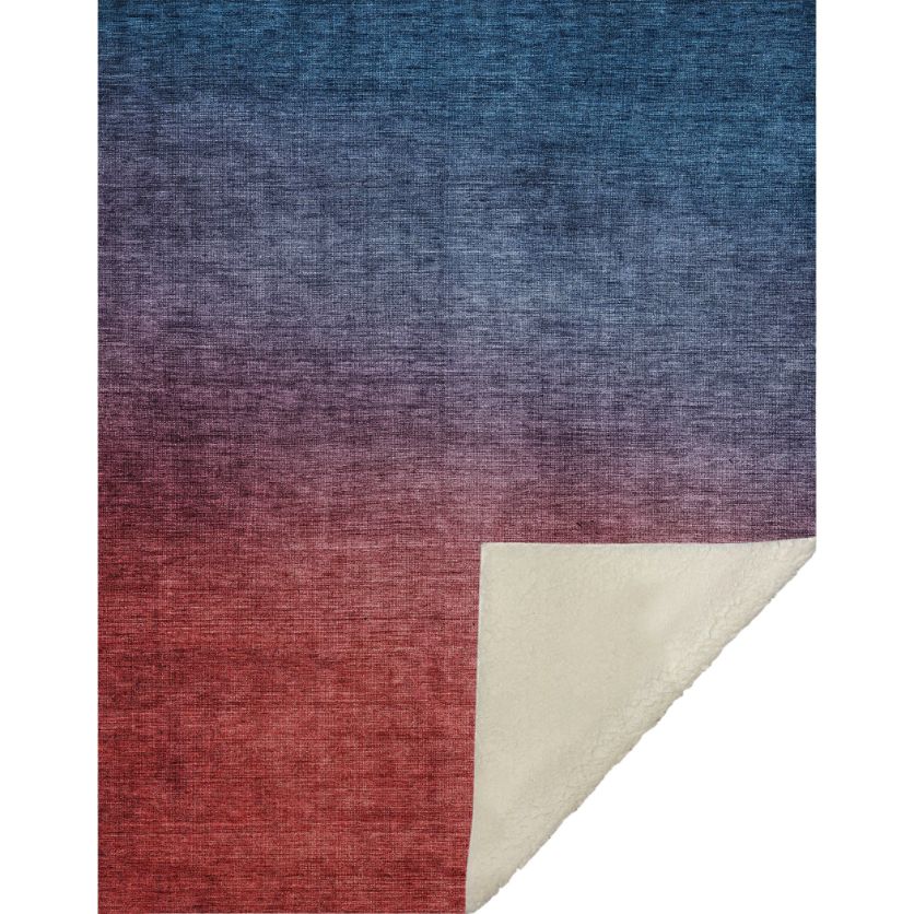 Quiet Current Blue Washable Indoor-Outdoor Rug