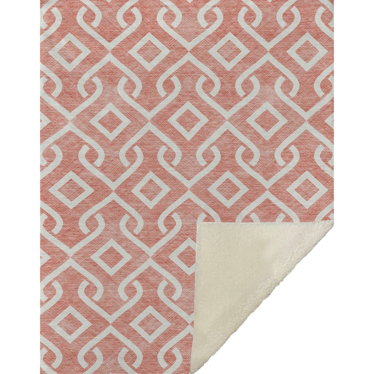 Offset Stripes Salmon Washable Indoor-Outdoor Rug