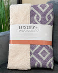 Offset Stripes Purple Washable Indoor-Outdoor Rug