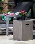 Castor Concrete Outdoor Square End Table