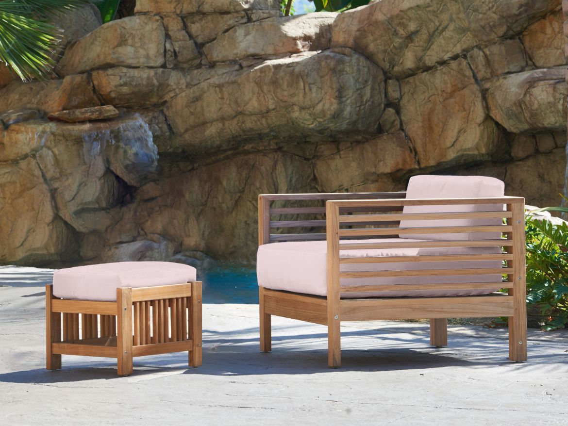 Soleil Teak Patio Lounge Set with Sunbrella Cushion 2PC -- view 36