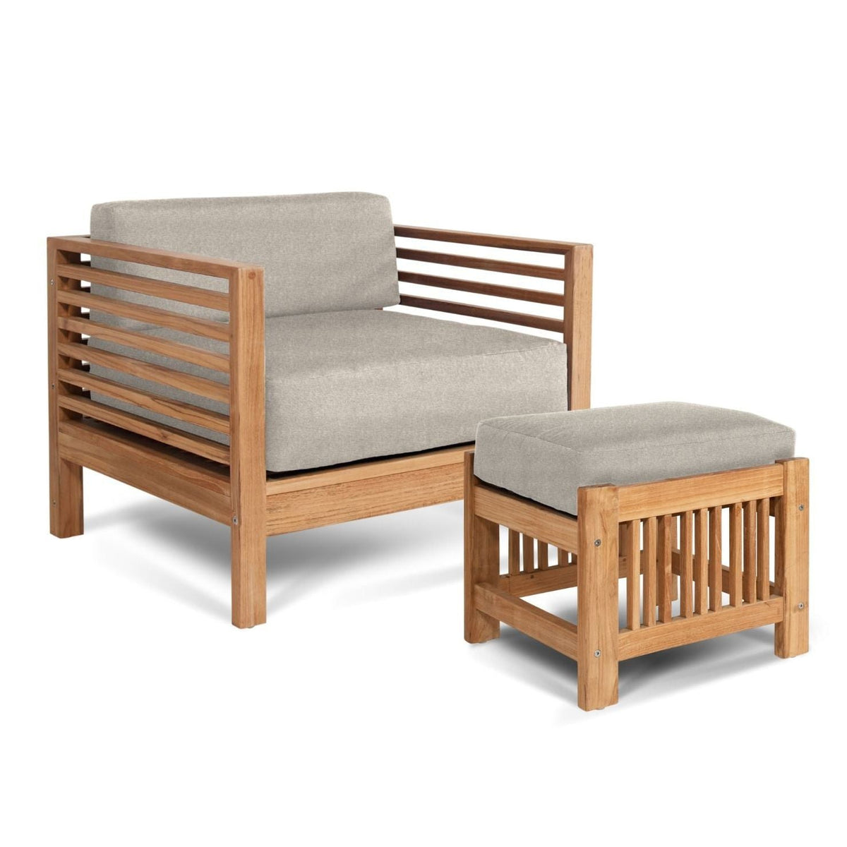 Soleil Teak Patio Lounge Set with Sunbrella Cushion 2PC -- view 45