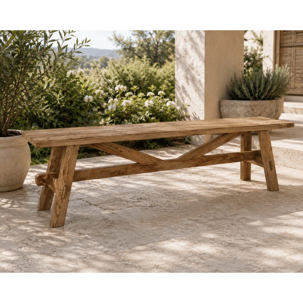 Tucker Natural Wooden Outdoor Bench - view 2