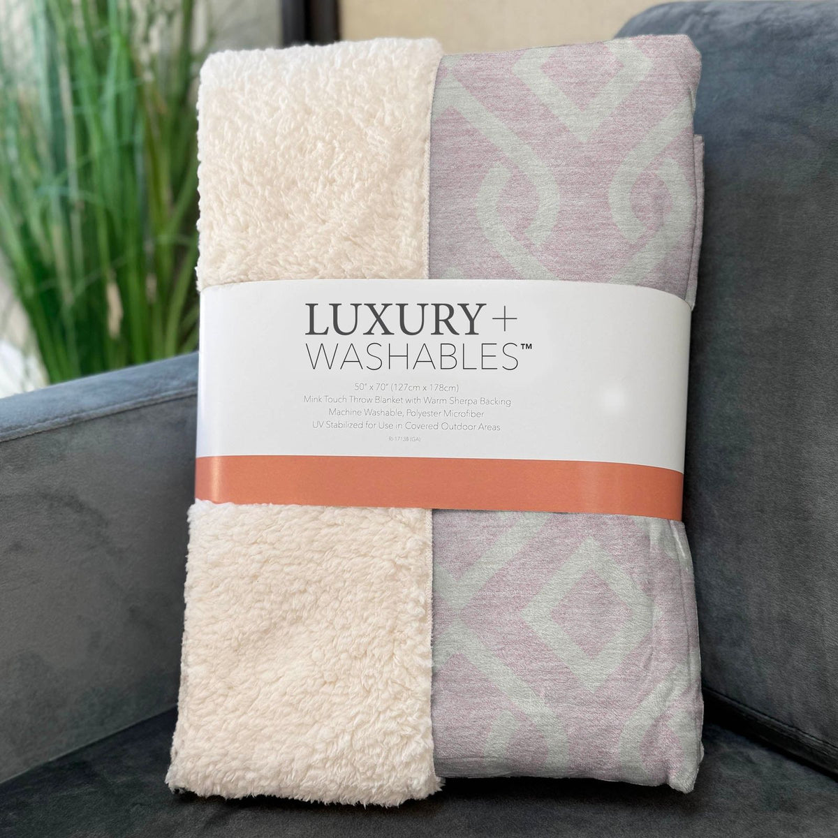 Offset Stripes Pink Washable Indoor-Outdoor Rug