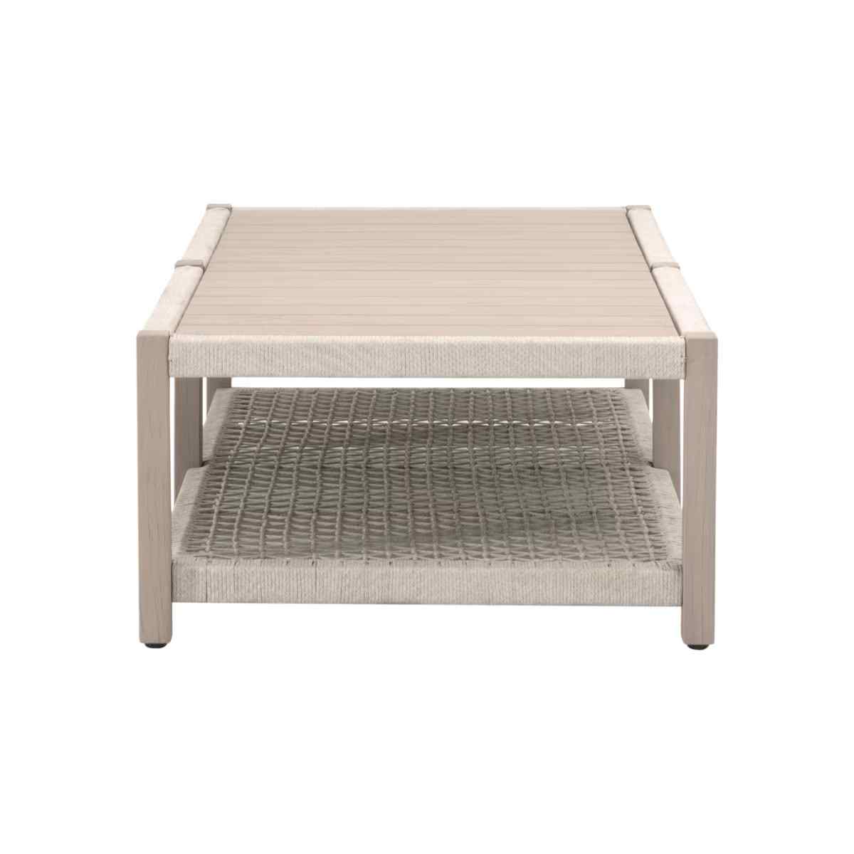 Wrap Wooden Rectangular Outdoor Coffee Table -- view 3