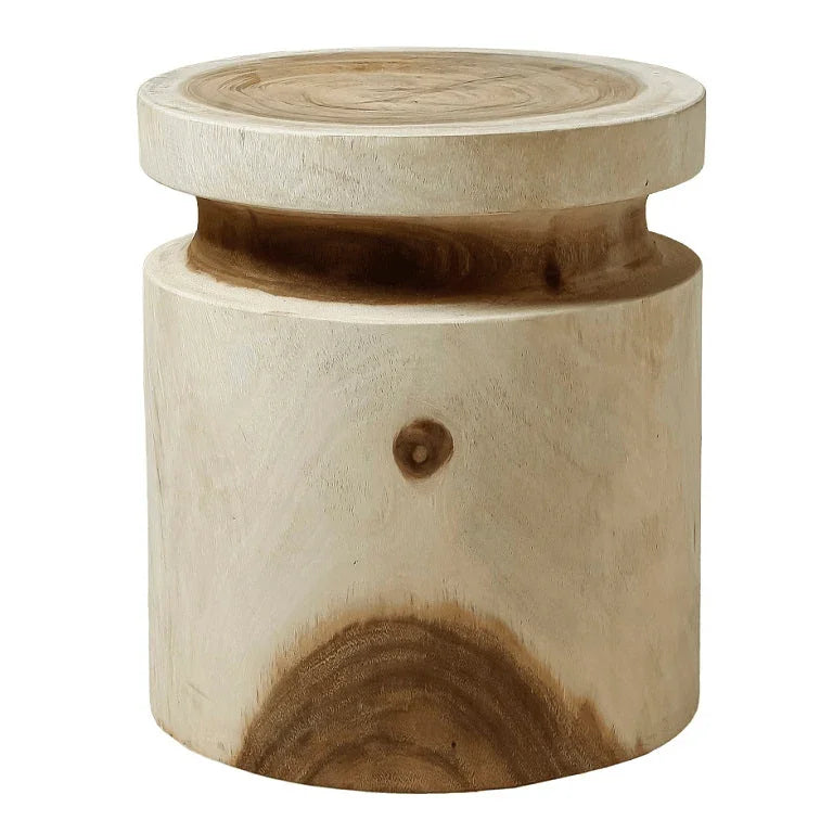 Kofi Natural Suar Wooden Outdoor Stool -- view 2