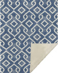Offset Stripes Navy Washable Indoor-Outdoor Rug