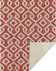 Offset Stripes Red Washable Indoor-Outdoor Rug