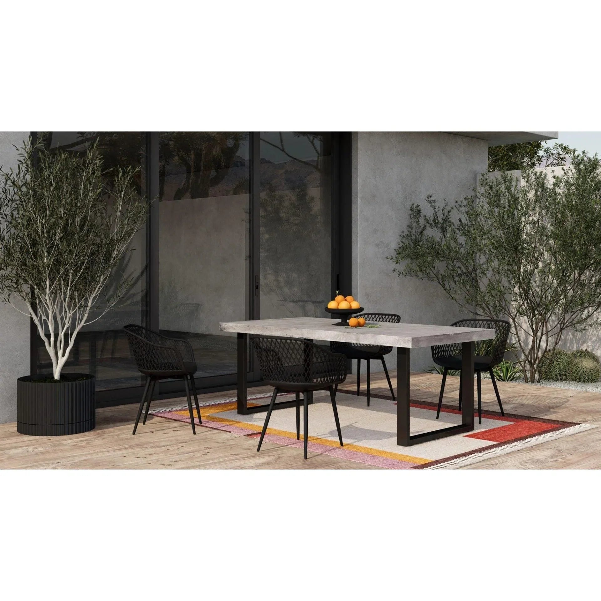 79 Inch Outdoor Dining Table Large Grey Contemporary Outdoor Dining Tables LOOMLAN By Moe&#39;s Home