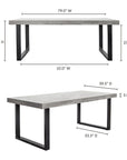 79 Inch Outdoor Dining Table Large Grey Contemporary Outdoor Dining Tables LOOMLAN By Moe's Home