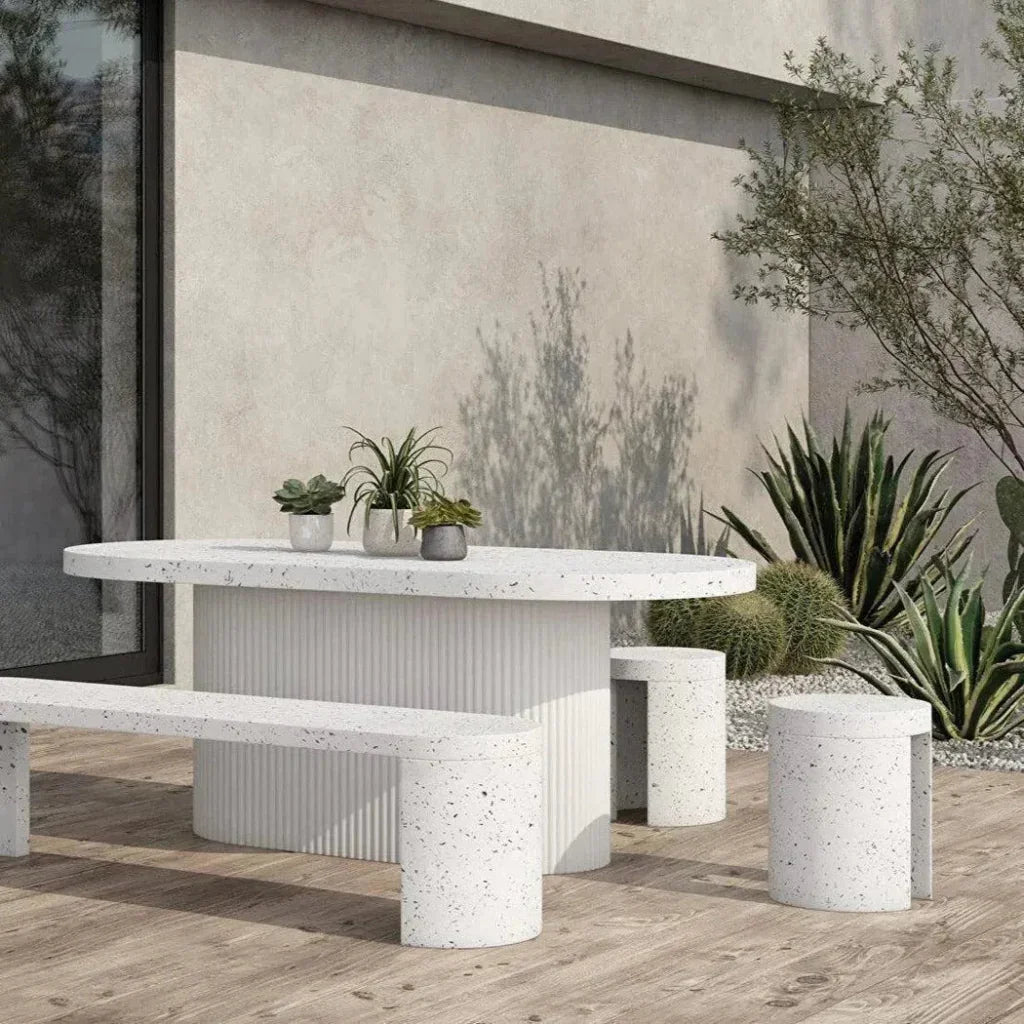 79 in Outdoor Dining Table Grey Contemporary - LOOMLAN - Moe's Home - Outdoor Dining Tables
