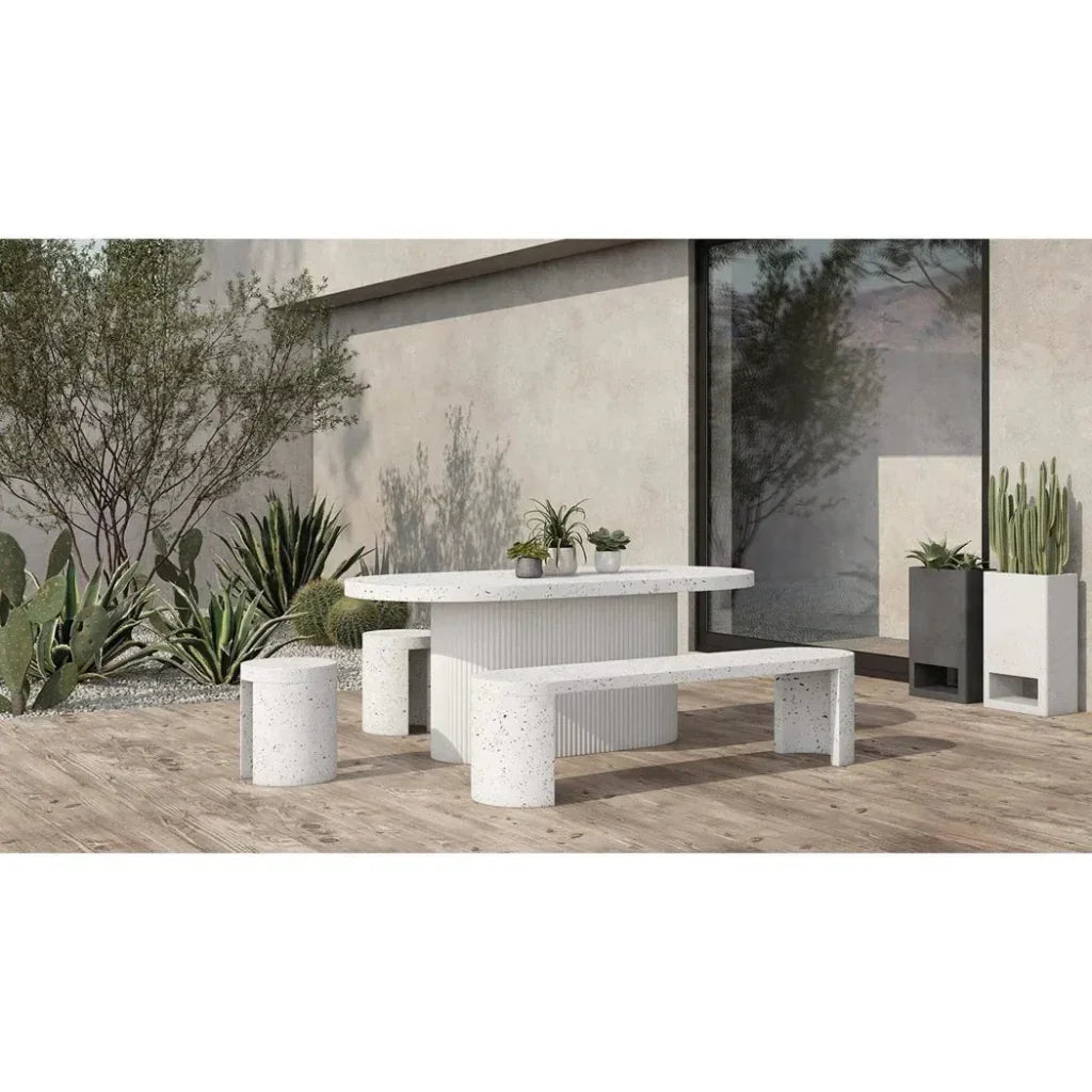 79 in Outdoor Dining Table Grey Contemporary - LOOMLAN - Moe's Home - Outdoor Dining Tables