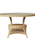 Loom Round Umbrella Outdoor Dining Table-Outdoor Dining Tables-Lloyd Flanders-LOOMLAN