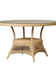Loom Round Umbrella Outdoor Dining Table-Outdoor Dining Tables-Lloyd Flanders-LOOMLAN