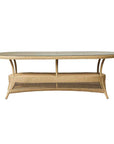Loom Oval Umbrella Outdoor Dining Table-Outdoor Dining Tables-Lloyd Flanders-LOOMLAN