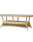 Loom Oval Umbrella Outdoor Dining Table-Outdoor Dining Tables-Lloyd Flanders-LOOMLAN