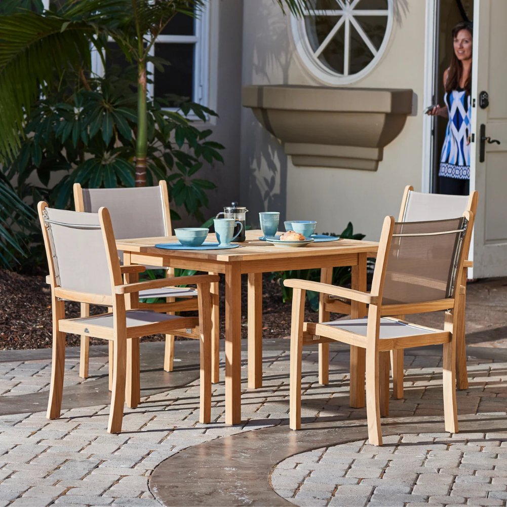 Pearl Stacking Teak Outdoor Dining Armchair 4PC -- view 11
