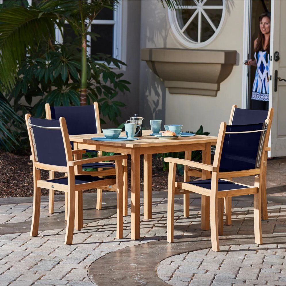Pearl Stacking Teak Outdoor Dining Armchair 4PC -- view 7
