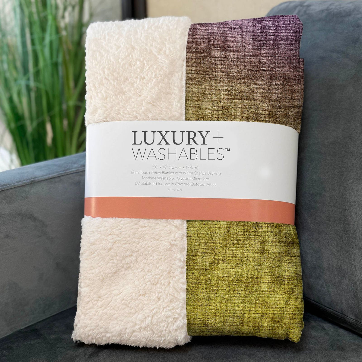 Quiet Current Purple Washable Indoor-Outdoor Rug