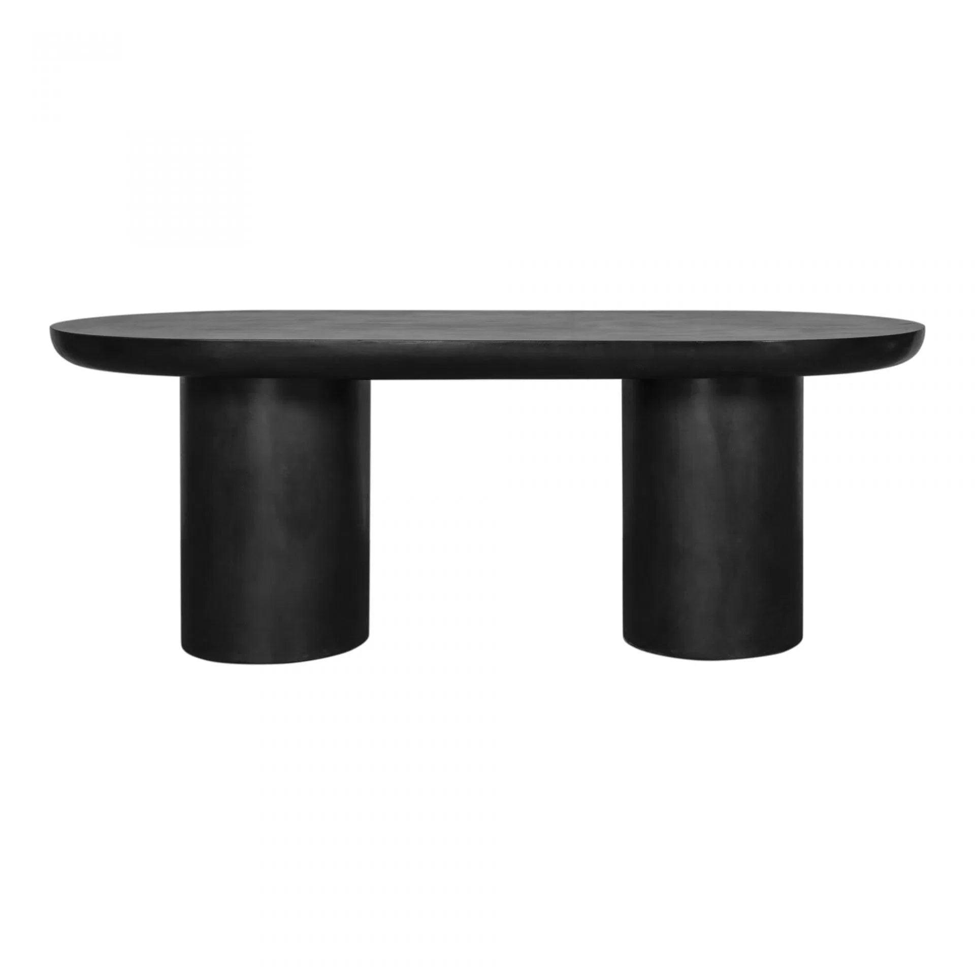 83 Inch Outdoor Dining Table Black Concrete Contemporary Outdoor Dining Tables LOOMLAN By Moe&#39;s Home