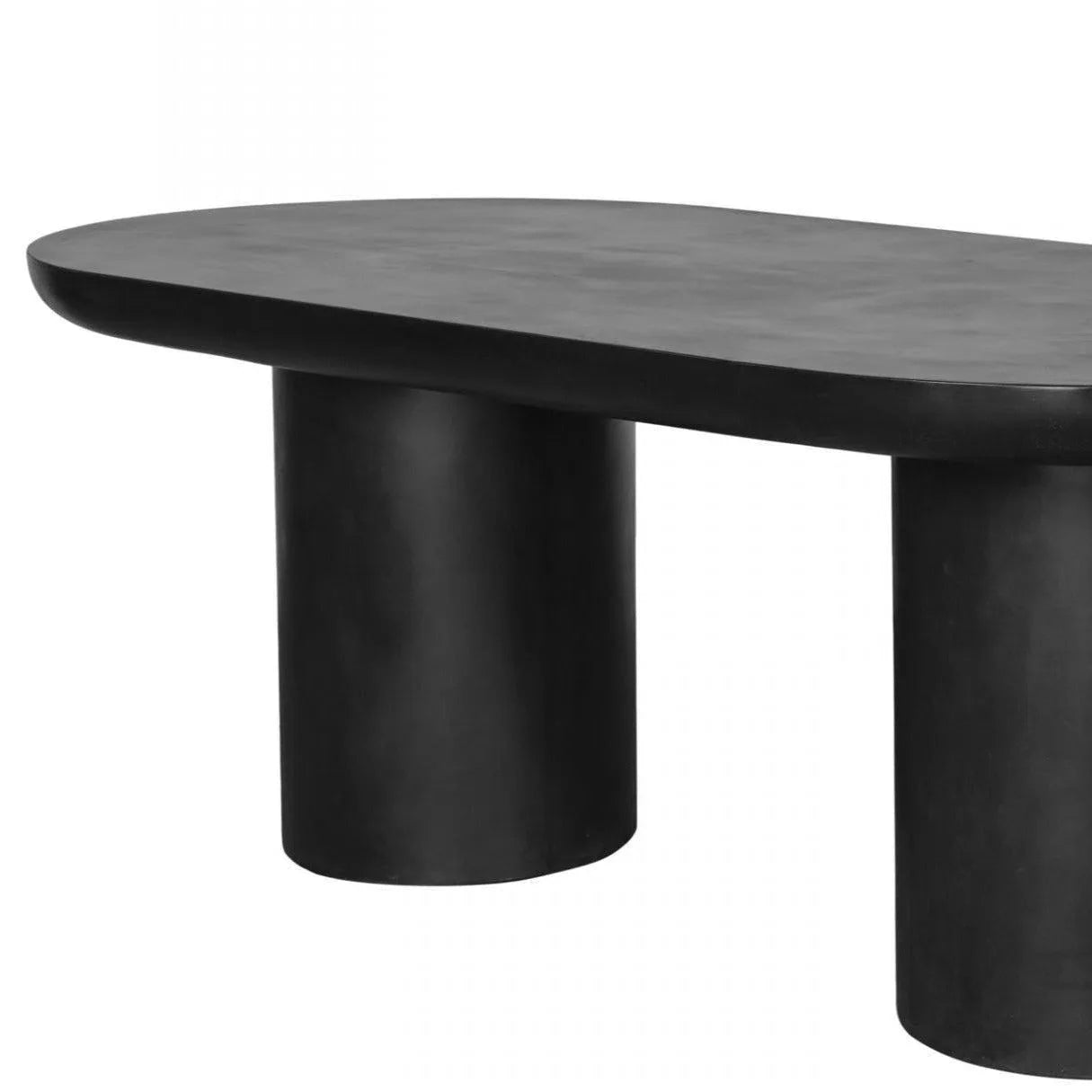 83 Inch Outdoor Dining Table Black Concrete Contemporary Outdoor Dining Tables LOOMLAN By Moe's Home